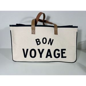 Santa Barbara Design Studio Bon Voyage Double Leather Handle Heavy Canvas Tote